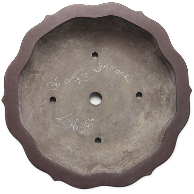 Lotus bonsai pot zonder glazuur van Yamaaki Toshio (derde generatie) - 530 x 530 x 155 mm