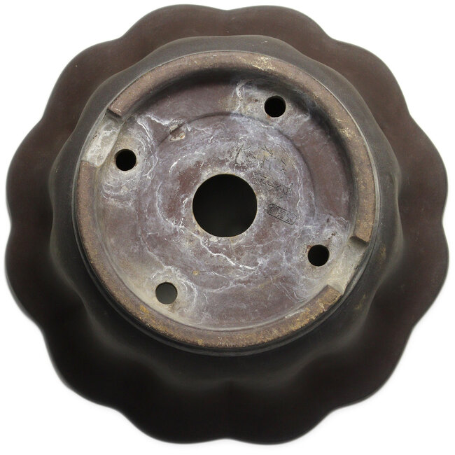 Pot à bonsaï Lotus non émaillé par Yamaaki Toshio (troisième génération) - 410 x 410 x 215 mm