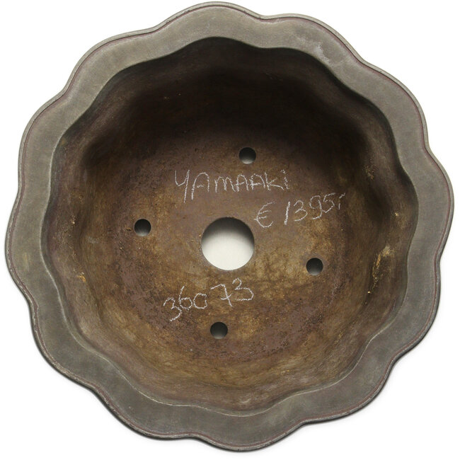 Vaso bonsai Lotus non smaltato di Yamaaki Toshio (terza generazione) - 410 x 410 x 215 mm