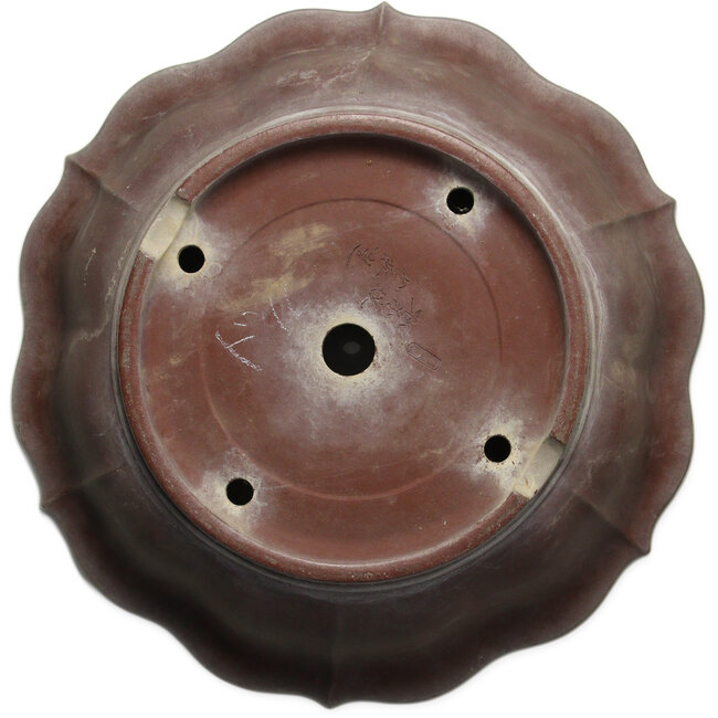 Lotus-Bonsaischale (unglasiert) von Yamaaki Toshio (dritte Generation) – 523 x 523 x 144 mm