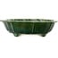 Lotus green bonsai pot by Terahata Satomi Mazan - 435 x 435 x 113 mm