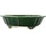 Lotus green craquelé bonsai pot by Terahata Satomi Mazan - 435 x 435 x 113 mm
