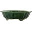 Lotus green craquelé bonsai pot by Terahata Satomi Mazan - 435 x 435 x 113 mm