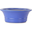 Pot à bonsaï ovale bleu par Seizan (Reihou, Kataoka Katsushi, maître four Seizan) - 412 x 360 x 138 mm