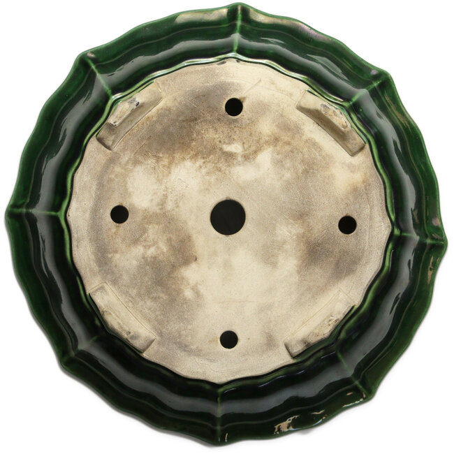 Lotusgroene bonsaipot van Terahata Satomi Mazan - 435 x 435 x 113 mm