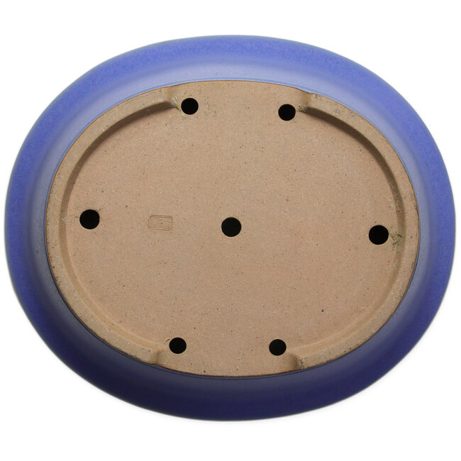 Vaso bonsai ovale blu di Seizan (Reihou, Kataoka Katsushi, forno del maestro Seizan) - 474 x 403 x 154 mm