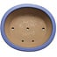Oval blue bonsai pot by Seizan (Reihou, Kataoka Katsushi, master Seizan kiln) - 474 x 403 x 154 mm