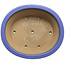 Oval blue bonsai pot by Seizan (Reihou, Kataoka Katsushi, master Seizan kiln) - 412 x 360 x 138 mm
