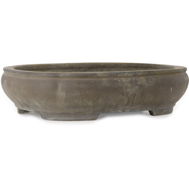 Oval unglazed bonsai pot by Reihou (Bonsai Matsushita Hiroyuki or Mr. Matsushita Reiji Master) - 515 x 400 x 122 mm