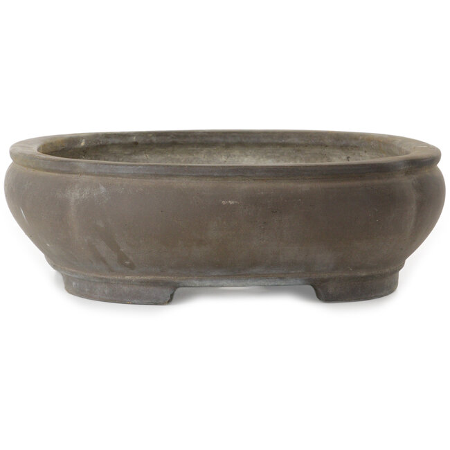 Oval unglazed bonsai pot by Reihou (Bonsai Matsushita Hiroyuki or Mr. Matsushita Reiji Master) - 515 x 400 x 122 mm