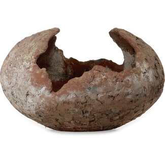 Ronde, ongeglazuurde pot van 415 mm uit Japan.