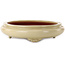 Pot à bonsaï ovale beige par Seizan (Reihou, Kataoka Katsushi, maître four Seizan) - 520 x 355 x 90 mm