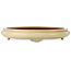 Oval beige bonsai pot by Seizan (Reihou, Kataoka Katsushi, master Seizan kiln) - 520 x 355 x 90 mm