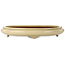 Oval beige bonsai pot by Seizan (Reihou, Kataoka Katsushi, master Seizan kiln) - 565 x 395 x 90 mm