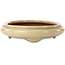 Pot à bonsaï ovale beige par Seizan (Reihou, Kataoka Katsushi, maître four Seizan) - 565 x 395 x 90 mm
