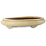 Oval beige bonsai pot by Seizan (Reihou, Kataoka Katsushi, master Seizan kiln) - 565 x 395 x 90 mm