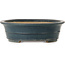 Oval green bonsai pot by Seizan (Reihou, Kataoka Katsushi, master Seizan kiln) - 495 x 398 x 120 mm