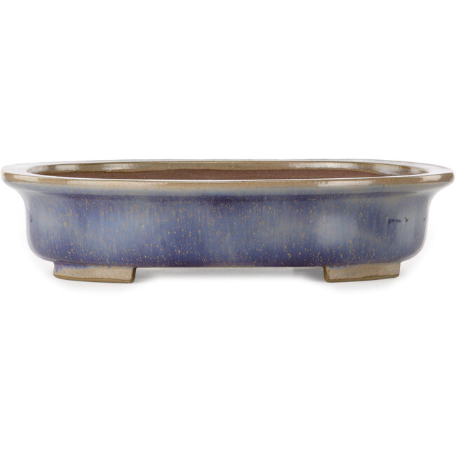 Oval blue bonsai pot by Kakuzan - 474 x 375 x 108 mm