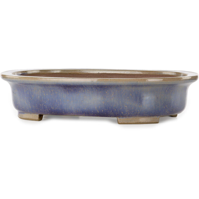 Oval blue bonsai pot by Kakuzan - 474 x 375 x 108 mm