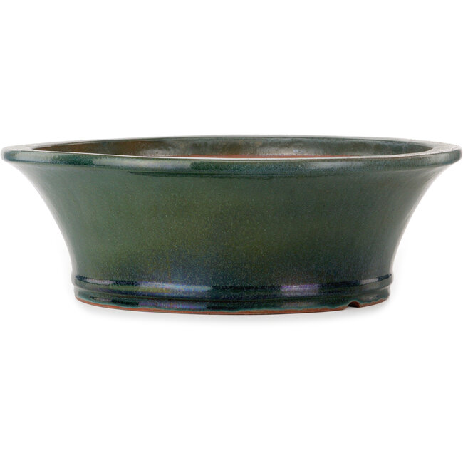 Pot rond vert pour bonsaï par Yamaaki Toshio (troisième génération) - 542 x 542 x 177 mm