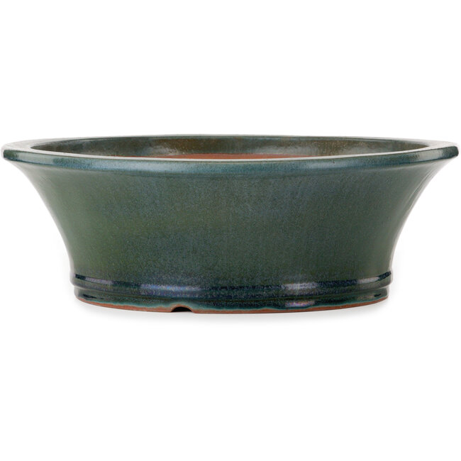 Pot rond vert pour bonsaï par Yamaaki Toshio (troisième génération) - 542 x 542 x 177 mm