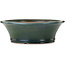 Round green bonsai pot by Yamaaki Toshio (third generation) - 542 x 542 x 177 mm