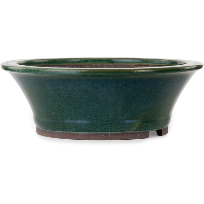 Pot rond vert pour bonsaï par Yamaaki Toshio (troisième génération) - 472 x 472 x 163 mm