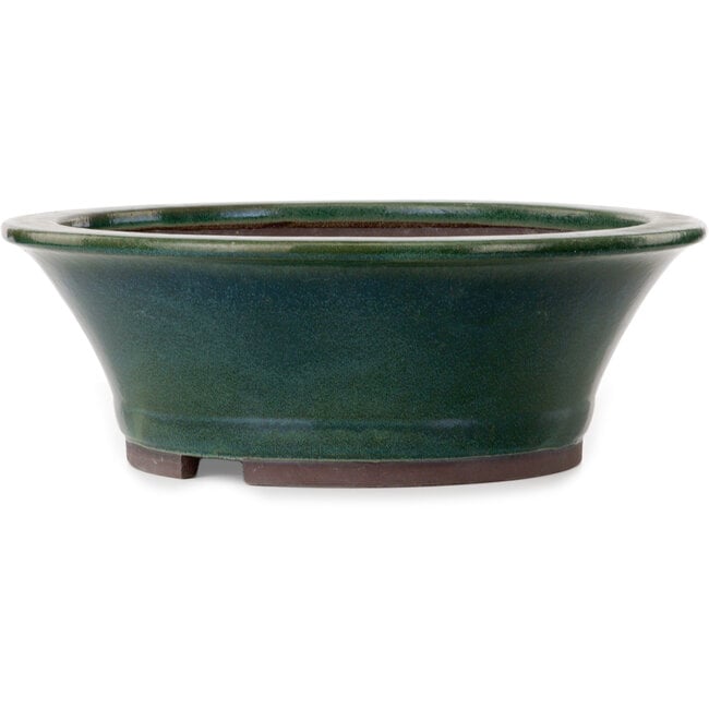 Maceta redonda verde para bonsái de Yamaaki Toshio (tercera generación) - 472 x 472 x 163 mm