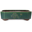 Rectangular green bonsai pot by Yamaaki Toshio (third generation) - 432 x 353 x 120 mm