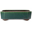Pot à bonsaï vert rectangulaire de Yamaaki Toshio (troisième génération) - 432 x 353 x 120 mm