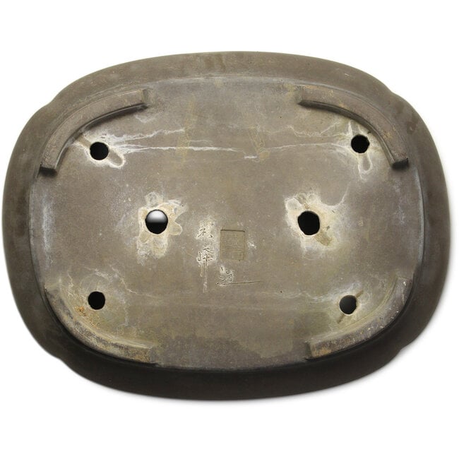 Vaso bonsai ovale non smaltato di Reihou (Bonsai Matsushita Hiroyuki o Mr. Matsushita Reiji Master) - 515 x 400 x 122 mm