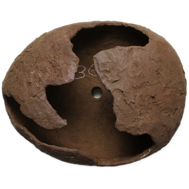 Round unglazed bonsai pot - 370 x 280 x 195 mm