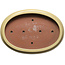 Ovale beige bonsaipot van Seizan (Reihou, Kataoka Katsushi, meester Seizan oven) - 520 x 355 x 90 mm