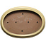 Pot à bonsaï ovale beige par Seizan (Reihou, Kataoka Katsushi, maître four Seizan) - 565 x 395 x 90 mm
