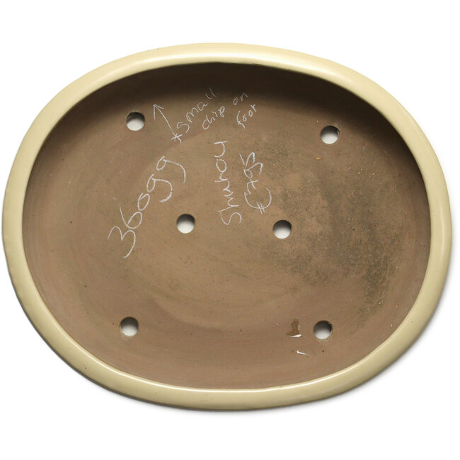 Vaso bonsai ovale beige di Shuhou - 505 x 415 x 95 mm