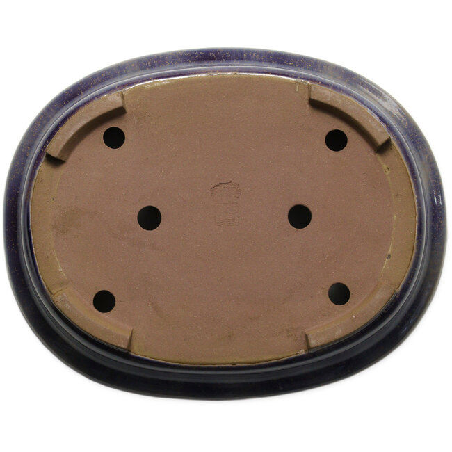 Pot ovale bleu pour bonsaï de Kakuzan - 474 x 375 x 108 mm
