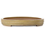 Oval beige bonsai pot by Seizan (Reihou, Kataoka Katsushi, master Seizan kiln) - 562 x 402 x 52 mm