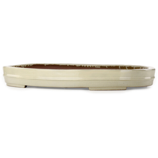 Vaso bonsai ovale beige di Kakuzan - 540 x 395 x 63 mm