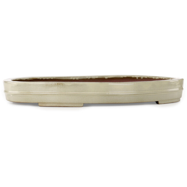 Pot à bonsaï ovale beige de Kakuzan - 540 x 395 x 63 mm