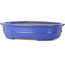 Ovale blauwe bonsaipot van Seizan (Reihou, Kataoka Katsushi, meester Seizan oven) - 462 x 355 x 108 mm