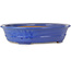 Oval blue bonsai pot - 464 x 382 x 110 mm