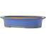 Oval blue bonsai pot by Seizan (Reihou, Kataoka Katsushi, master Seizan kiln) - 432 x 376 x 95 mm
