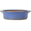 Pot à bonsaï ovale bleu par Seizan (Reihou, Kataoka Katsushi, maître four Seizan) - 432 x 376 x 95 mm