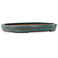 Oval green bonsai pot by Seizan (Reihou, Kataoka Katsushi, master Seizan kiln) - 525 x 370 x 63 mm
