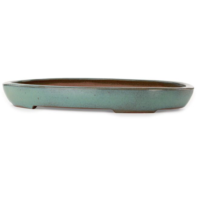 Oval green bonsai pot by Kakuzan - 550 x 392 x 65 mm