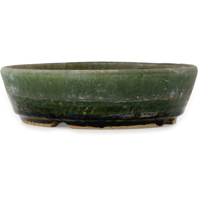 Round green bonsai pot - 210 x 210 x 60 mm