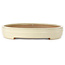 Oval beige bonsai pot by Yamafusa - 472 x 342 x 55 mm
