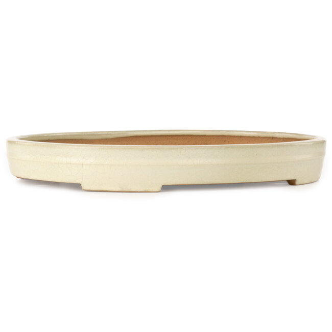 Vaso bonsai ovale beige di Yamafusa - 472 x 342 x 55 mm