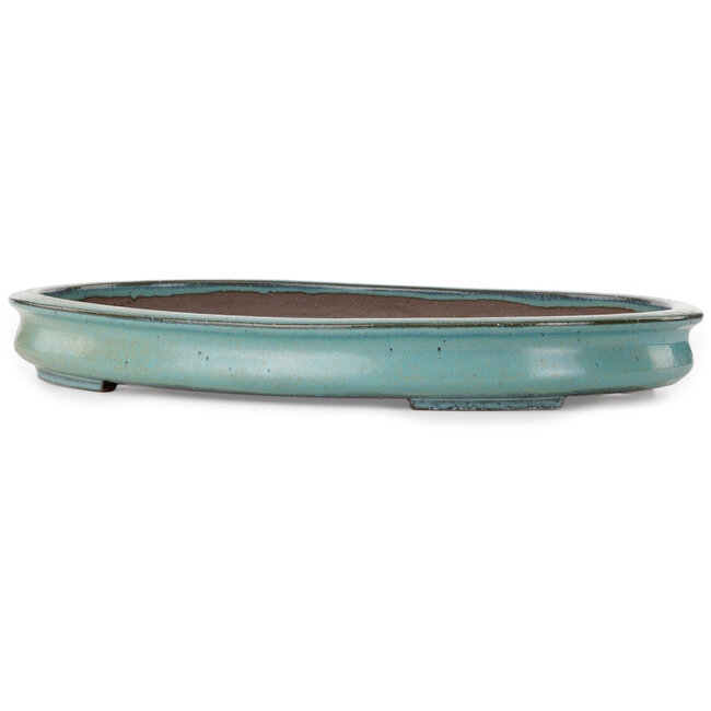 Oval green bonsai pot by Kakuzan - 555 x 400 x 65 mm