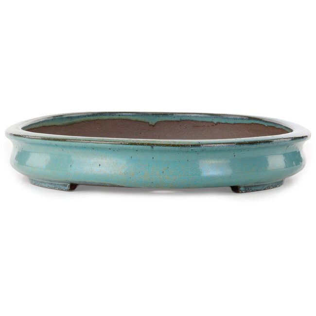 Oval green bonsai pot by Kakuzan - 555 x 400 x 65 mm